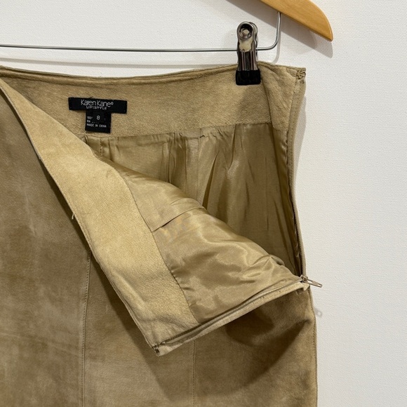 Karen Kane Fit & Flare Suede Leather Midi Skirt Size 8 - Picture 7 of 10